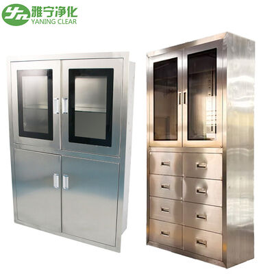 Szafka medyczna ze stali nierdzewnej 304 ze szklanymi drzwiami i funkcją ochrony przed wilgocią, do przechowywania leków szpitalnych