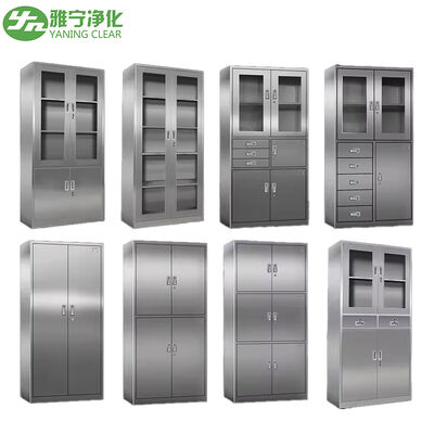 Stali nierdzewnej 304 gabinet medyczny z wbudowanym twardym oknem ze szkła i wilgoć odporna konstrukcja dla placówek opieki zdrowotnej