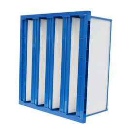 YANING Air Flow High Quality Fiberglass Industry Ultra High Efficiency W Type Purifier Air Filter V-bank HEPA Filter